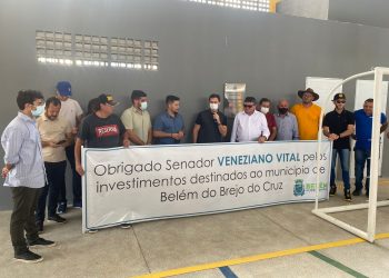 NO SERTÃO – Veneziano participa de entrega de obras com recursos destinados por seu mandato em Belém do Brejo do Cruz e São Bento