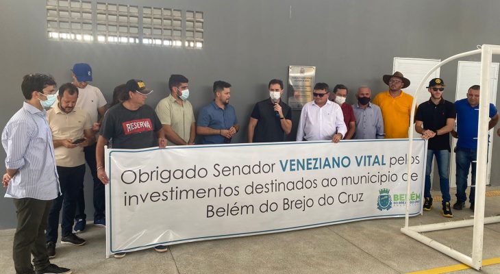 NO SERTÃO – Veneziano participa de entrega de obras com recursos destinados por seu mandato em Belém do Brejo do Cruz e São Bento